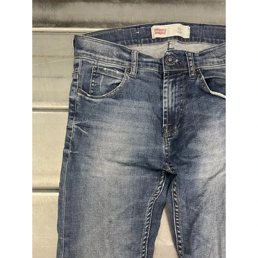 Levis 511 Slim Fit Jeans Women Size‎ 14 26x29 Blue Medium Wash Denim Straight